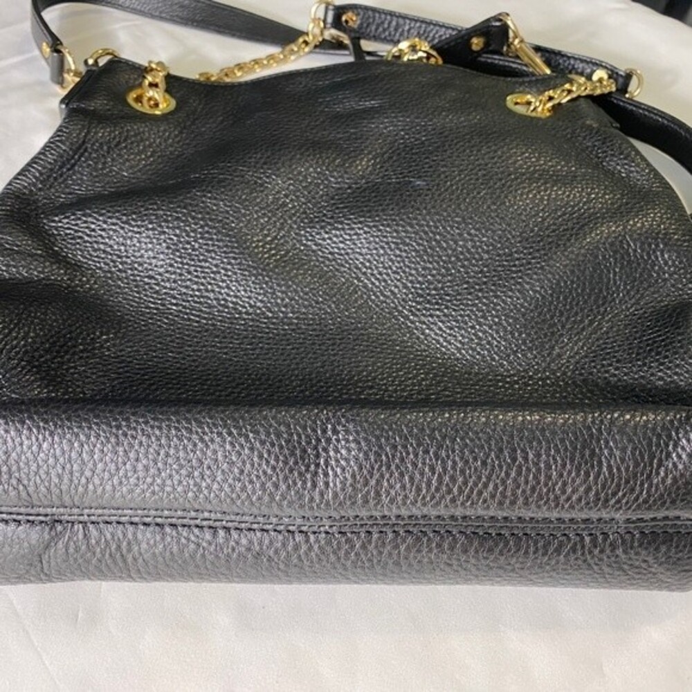 Michael Kors Pebbled Leather Black Crossbody Hobo Bag Purse EUC - Picture 3 of 10